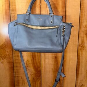 Kate Spade Gray Leather Satchel In EUC